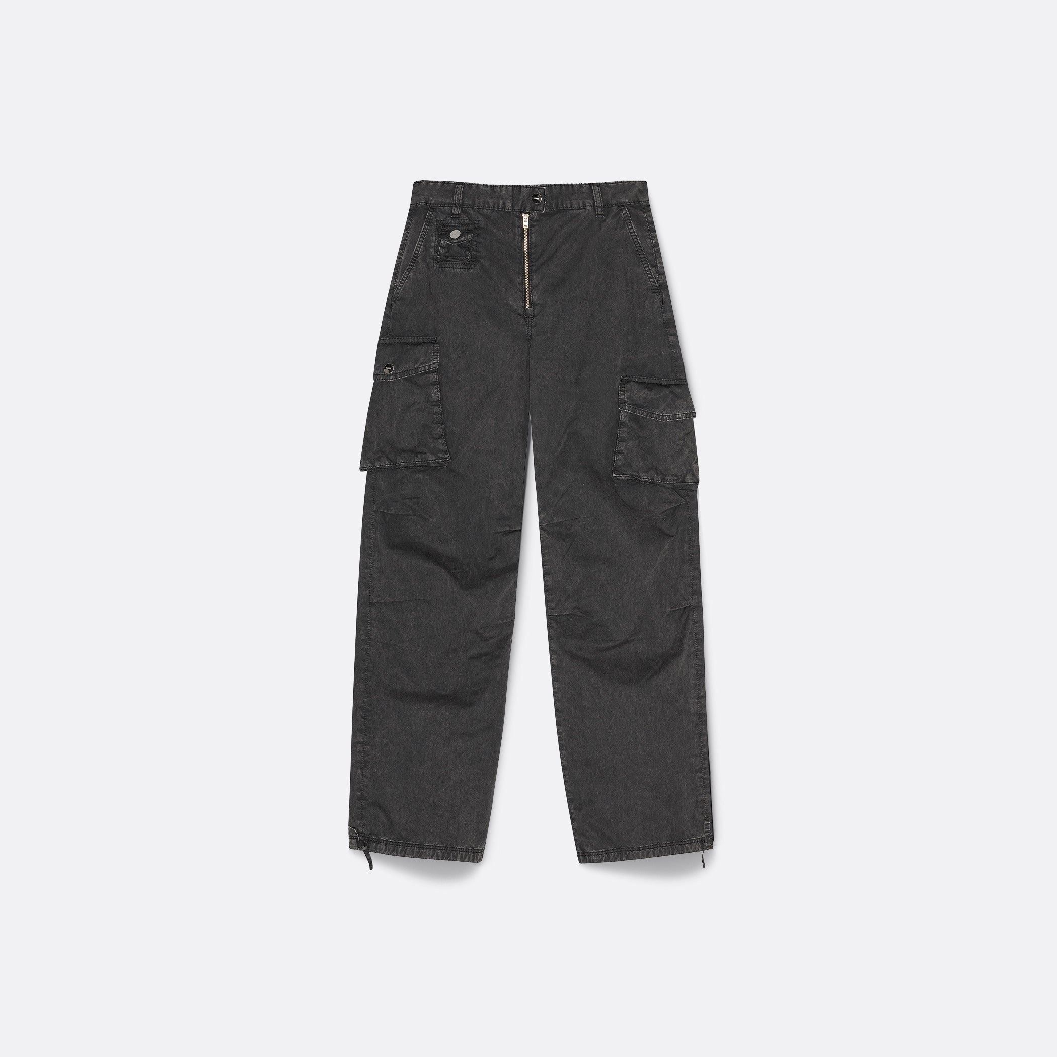 GANNI Washed Cotton Twill Pants
