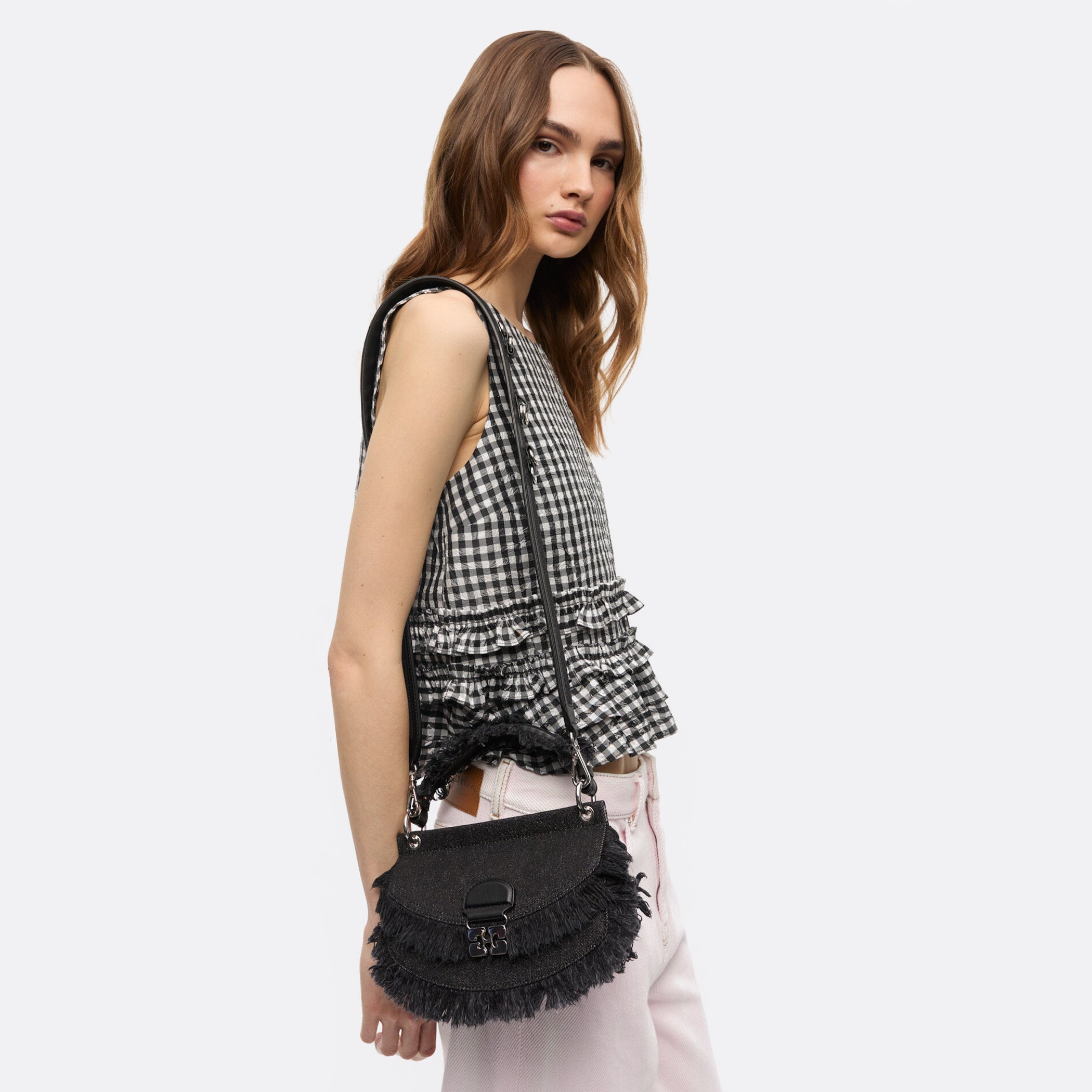 GANNI Denim Mini Apo-G Bag