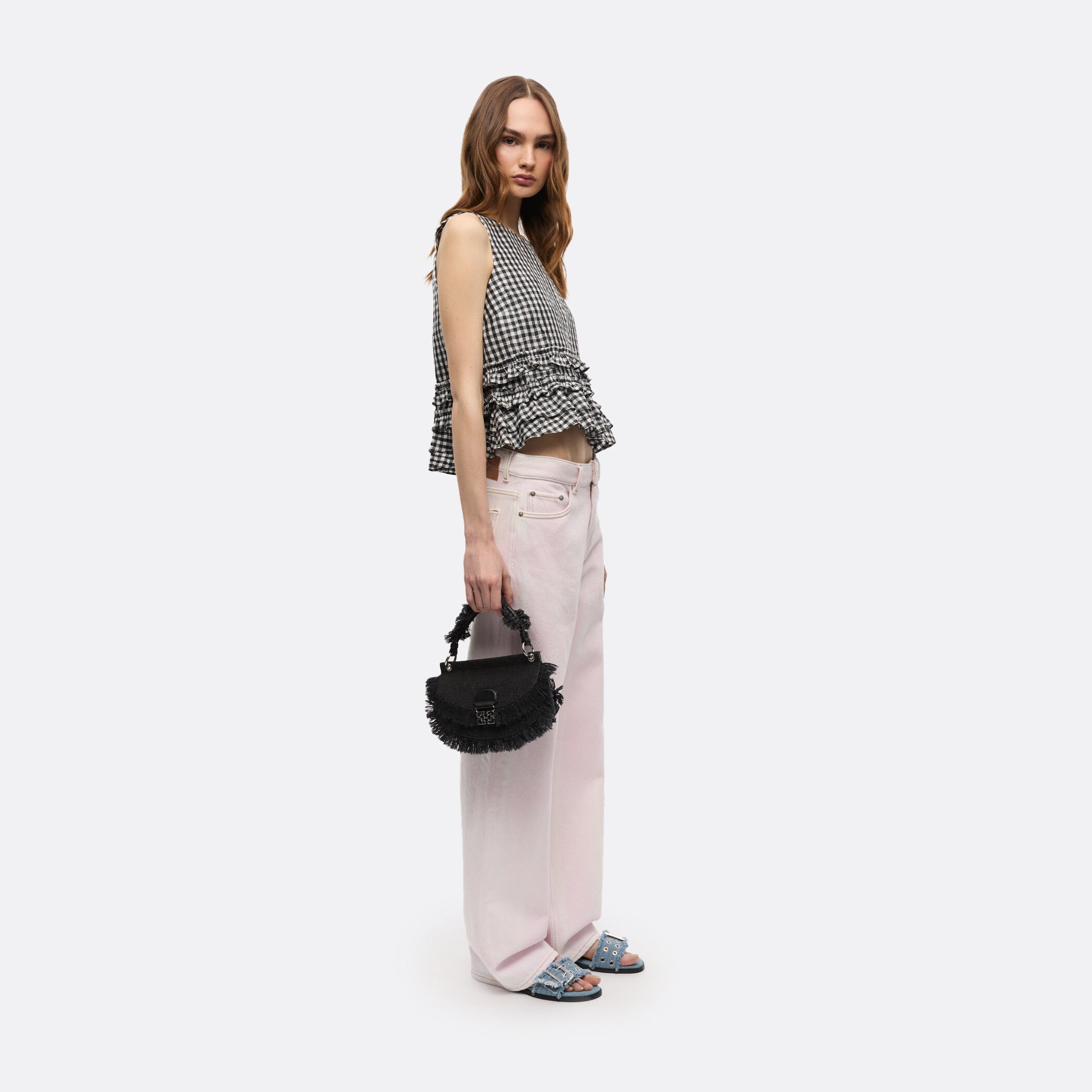 GANNI Denim Mini Apo-G Bag