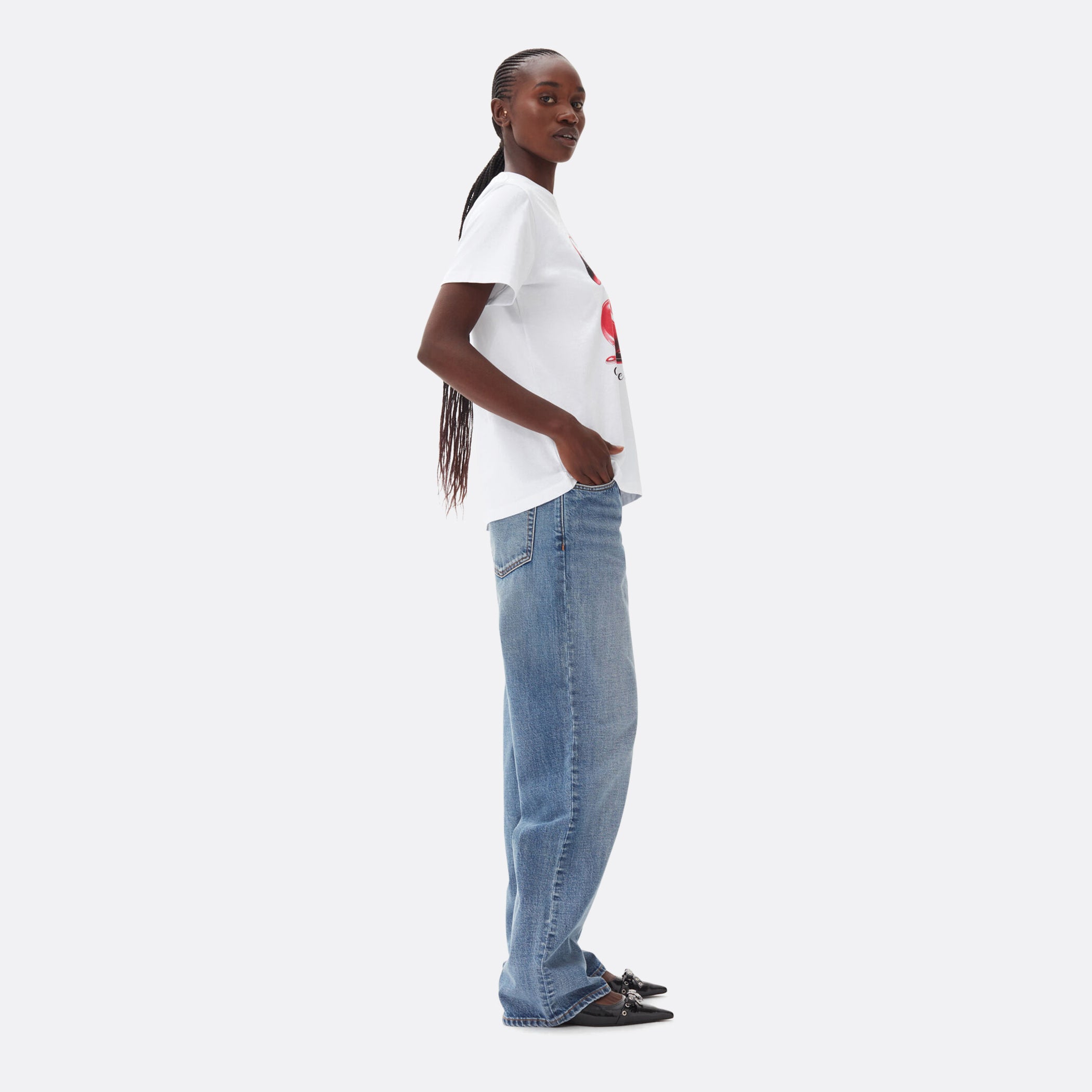GANNI Basic Jersey Cherry Relaxed T-shirt