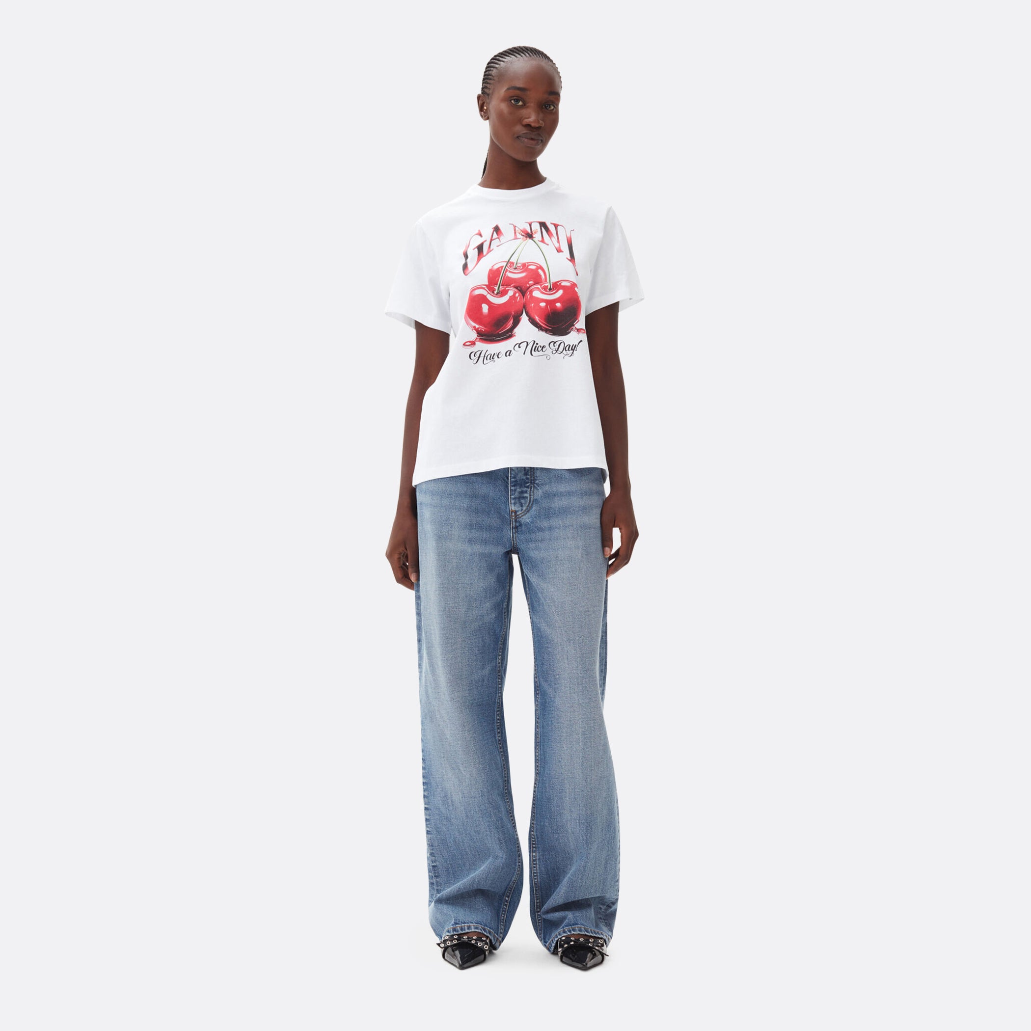 GANNI Basic Jersey Cherry Relaxed T-shirt