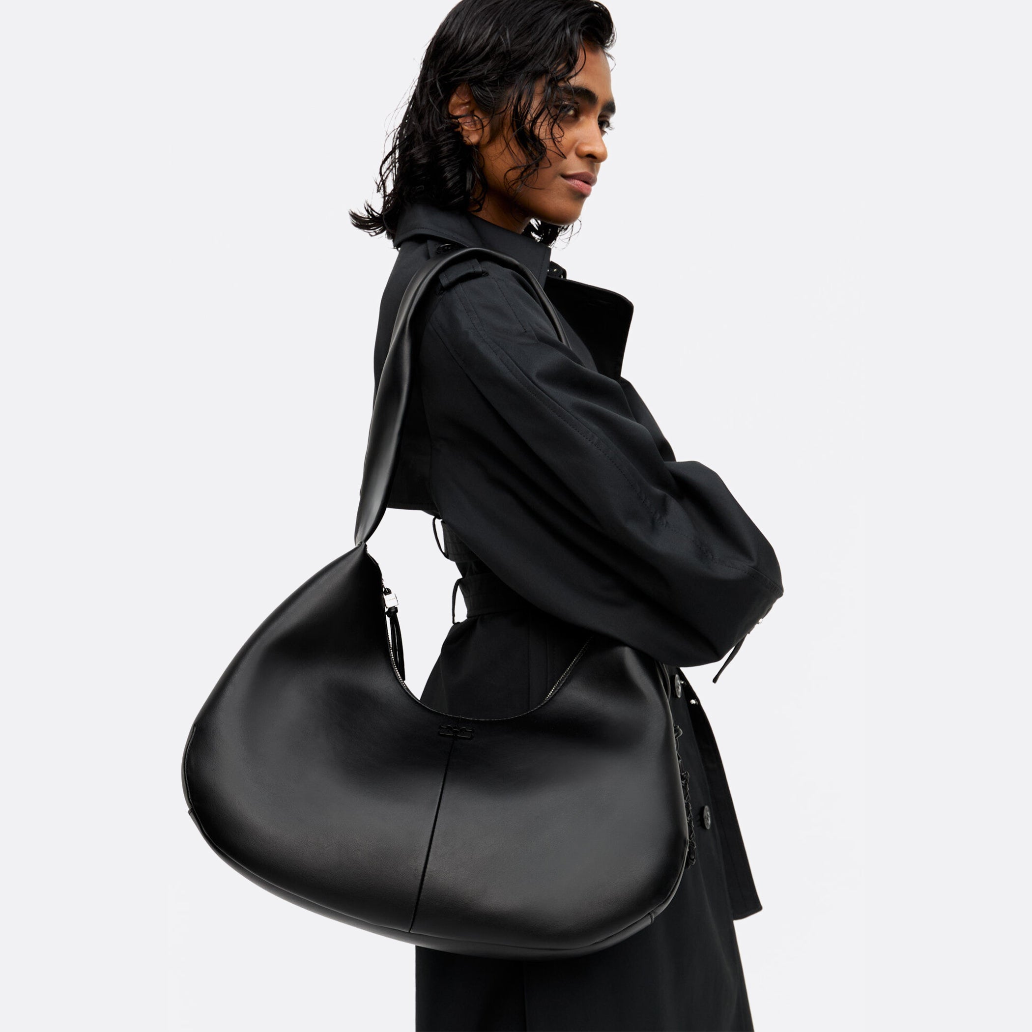 GANNI Black Hobo Bou Bag