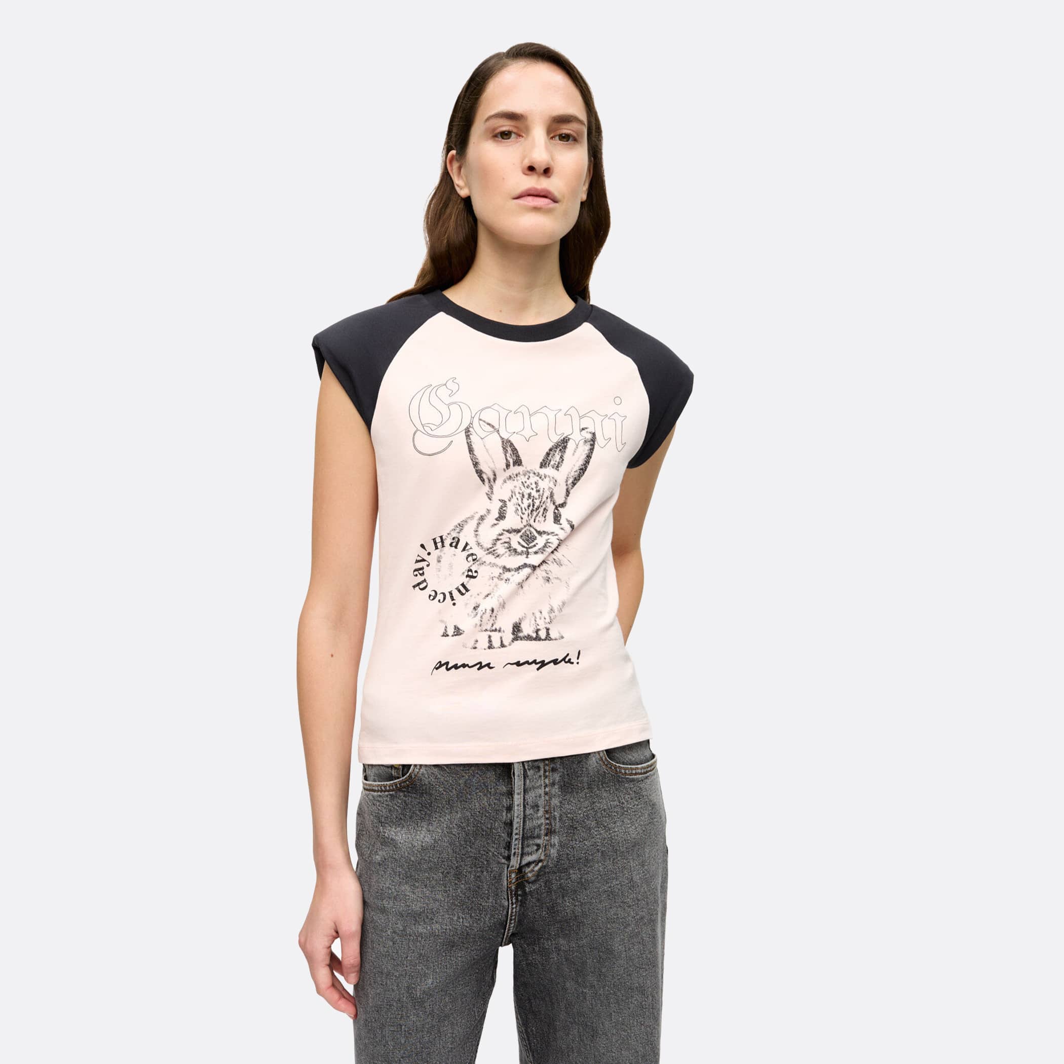 ELLIS ROSCH GANNI Basic Bunny Raglan T-shirt