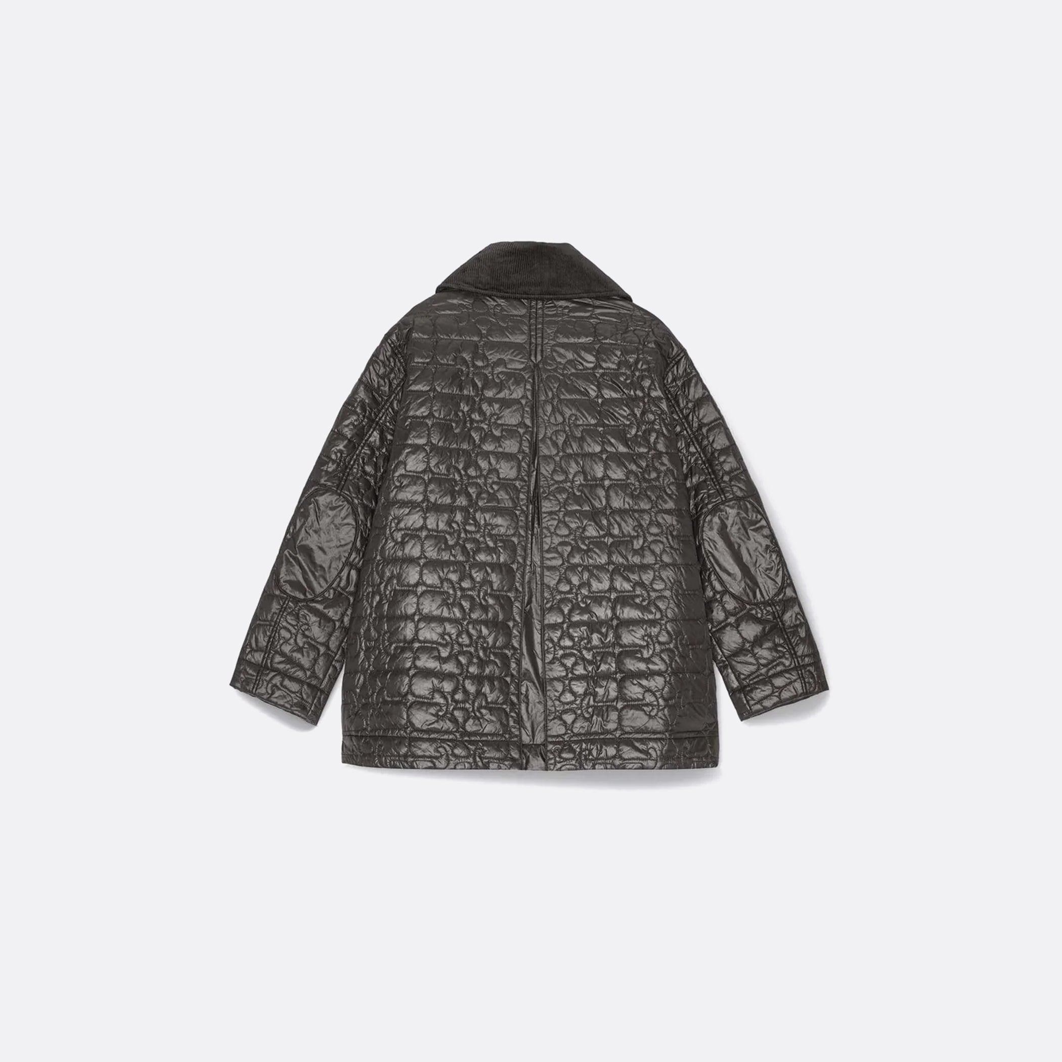GANNI_SS25__BlackShinyQuiltMidiJacket