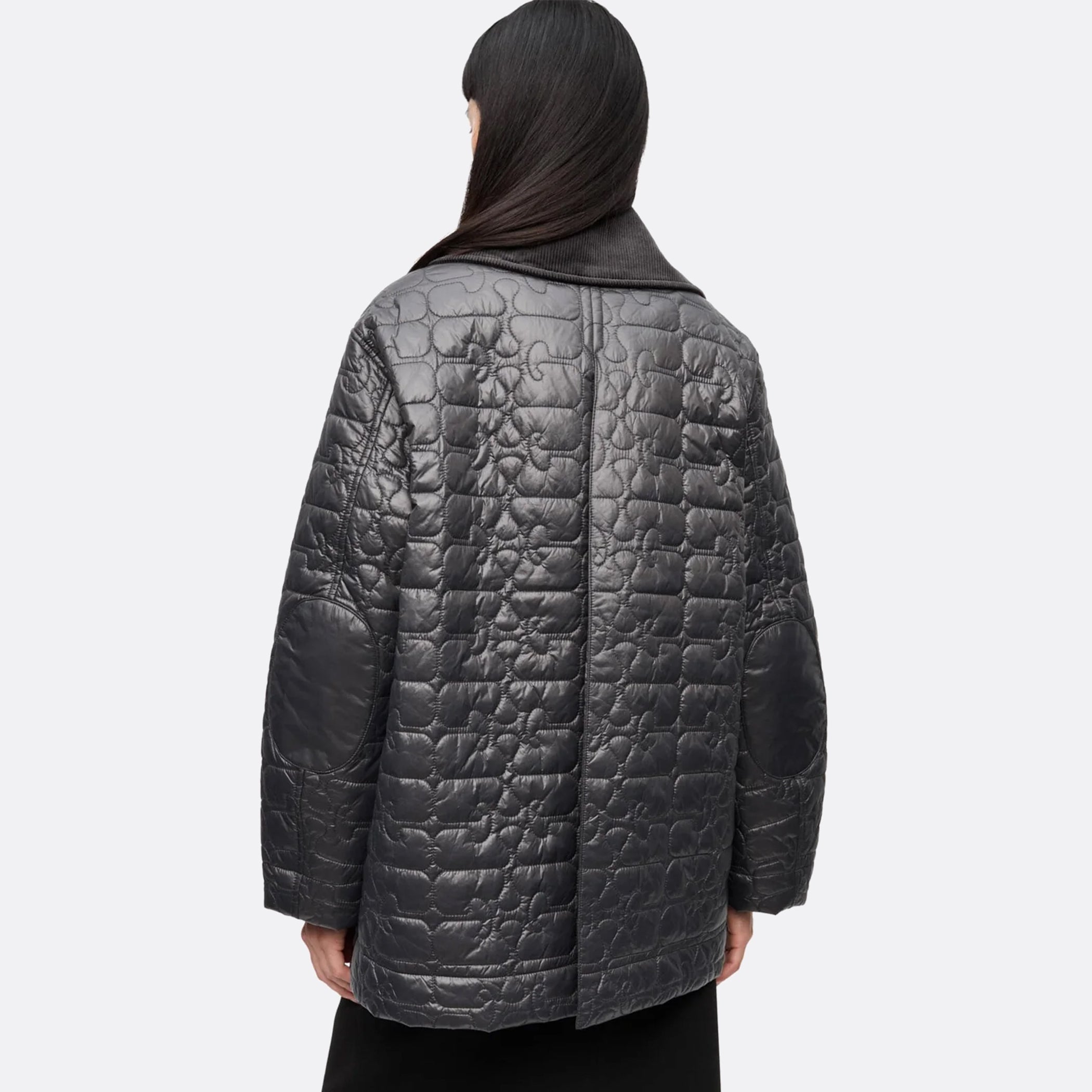 GANNI_SS25__BlackShinyQuiltMidiJacket