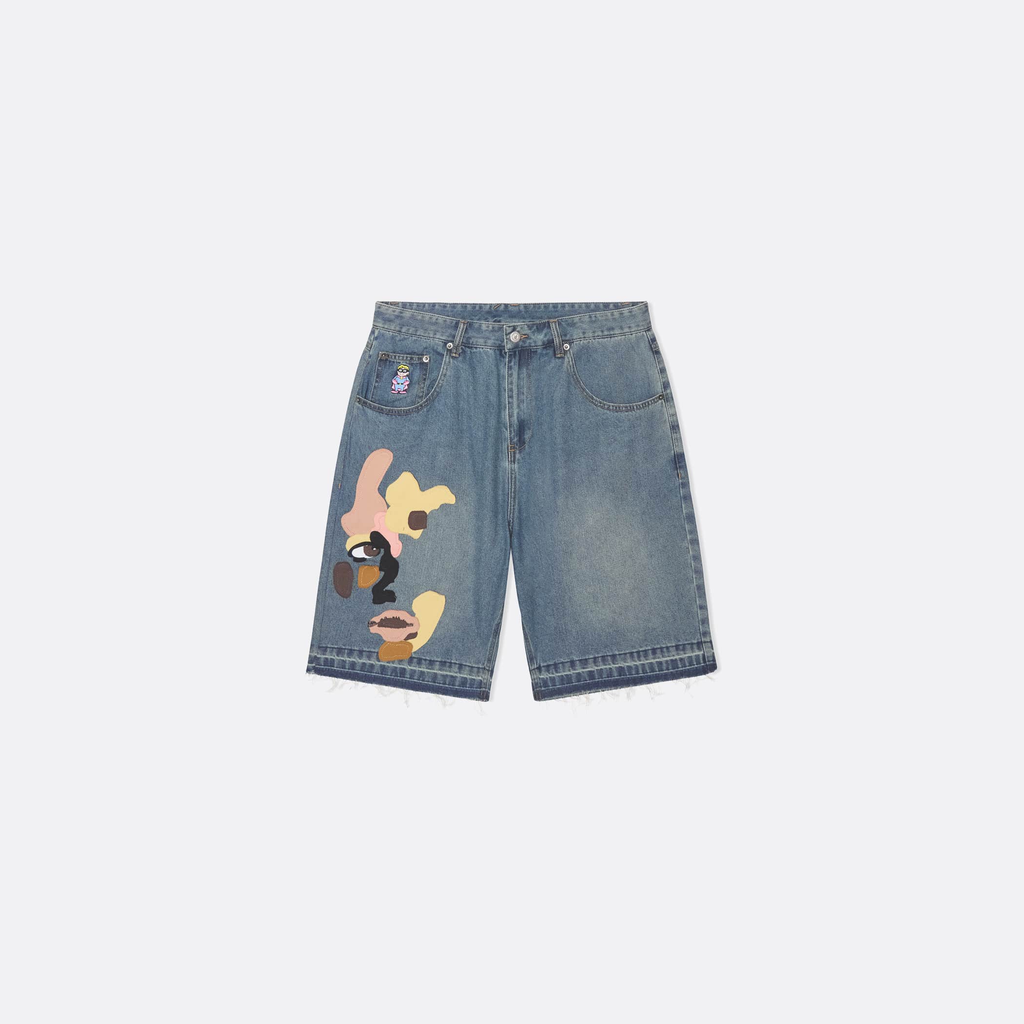 ELLIS ROSCH KidSuper Face Patchwork Baggy Shorts