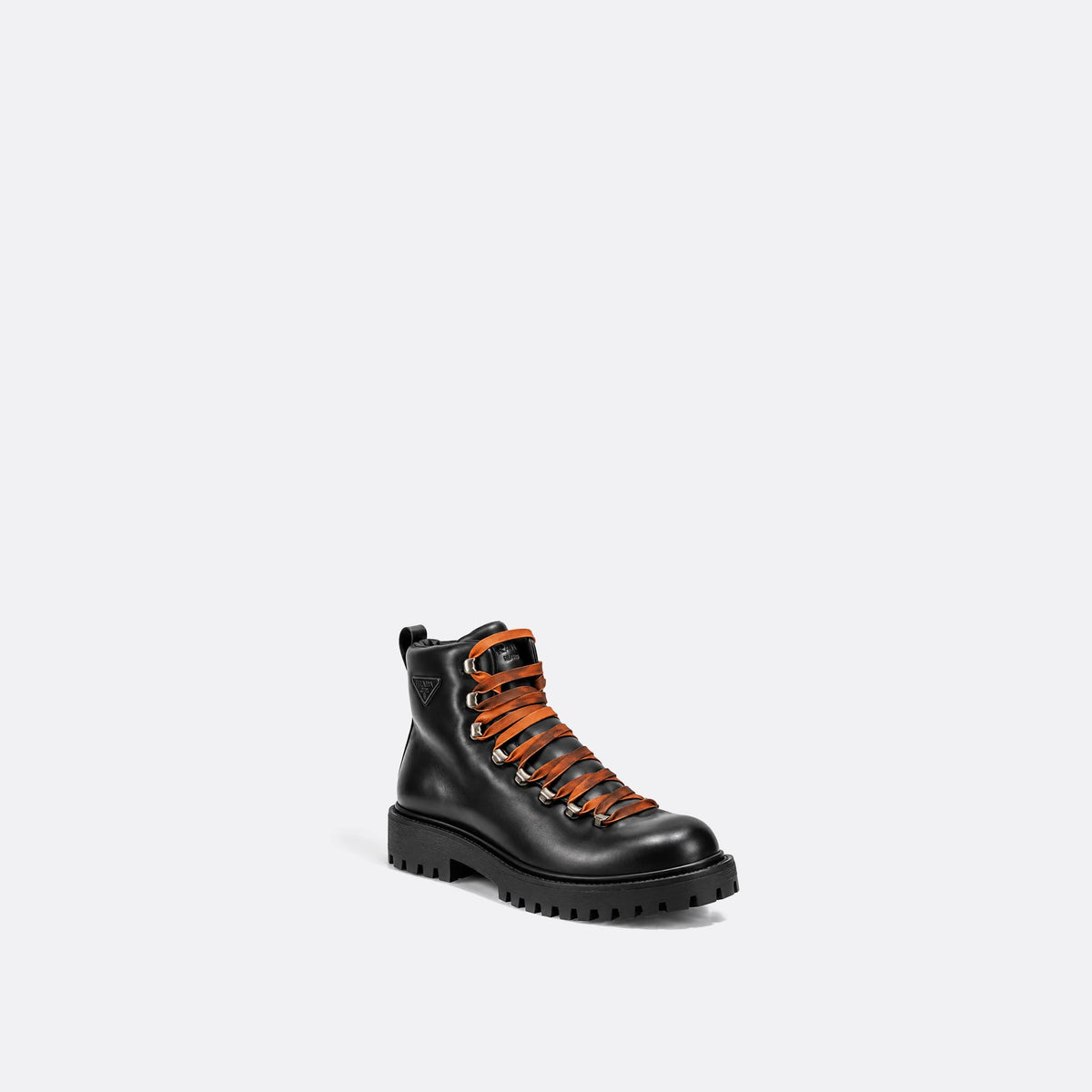  Leather Lace-Up Ankle Boots from Prada 