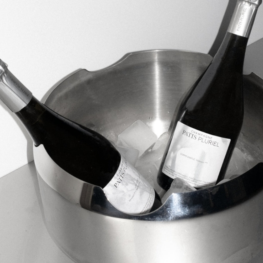 Patis Pluriel champagne bottles in silver ice bucket – luxury lifestyle at ELLIS ROSCH