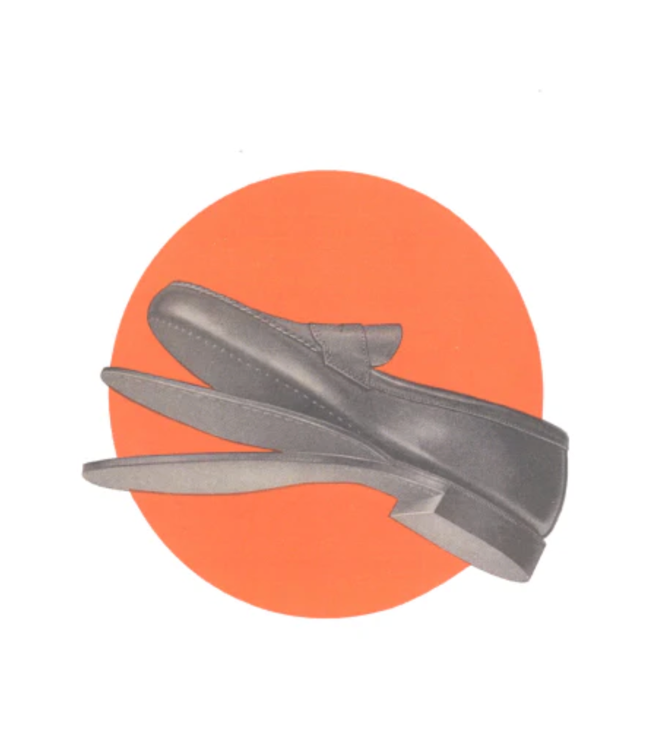 Vintage illustration of the original G.H. Bass Weejun penny loafer, inspired by Norwegian moccasins — the first functional and elegant slip-on shoe designed in 1936.