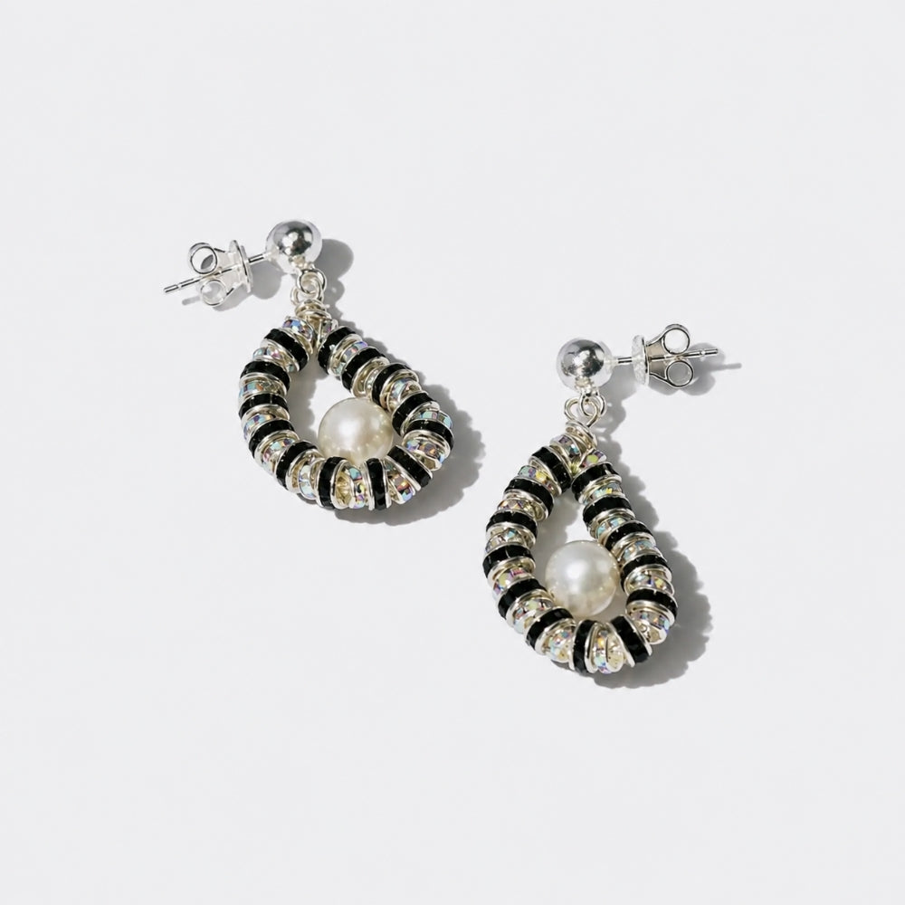 Pearl Octopuss.y silver statement earrings with pearls and crystal detailing – shop designer jewelry at ELLIS ROSCH