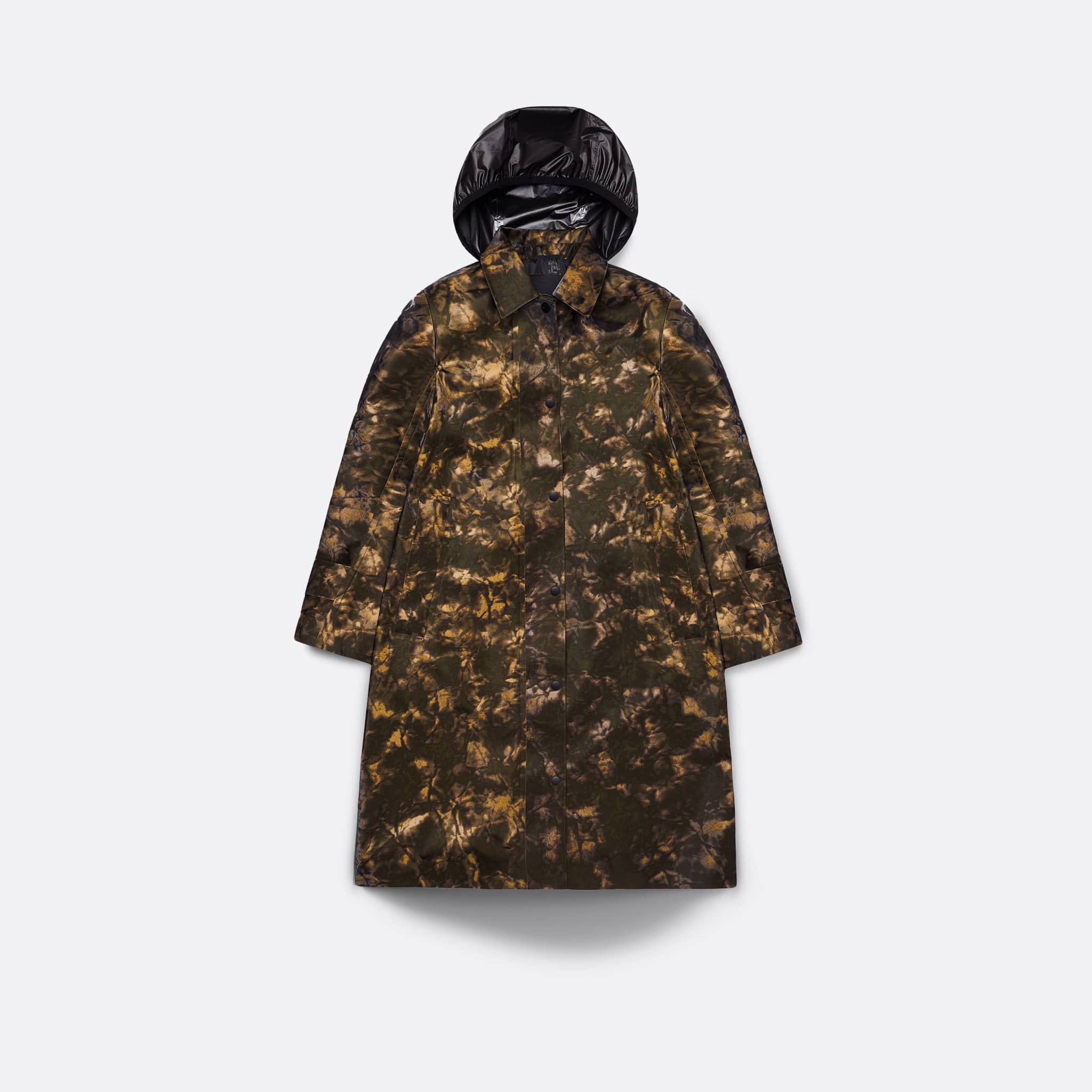 RAINS Nara W Long Jacket in Muddy