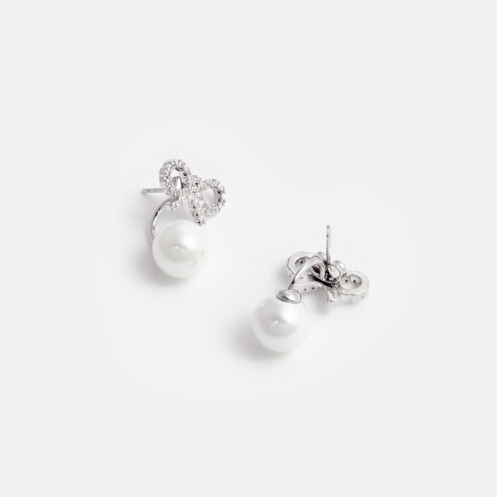 SELF-PORTRAIT_ELLIS-ROSCH_Crystal Bow Pearl Jacket Earrings