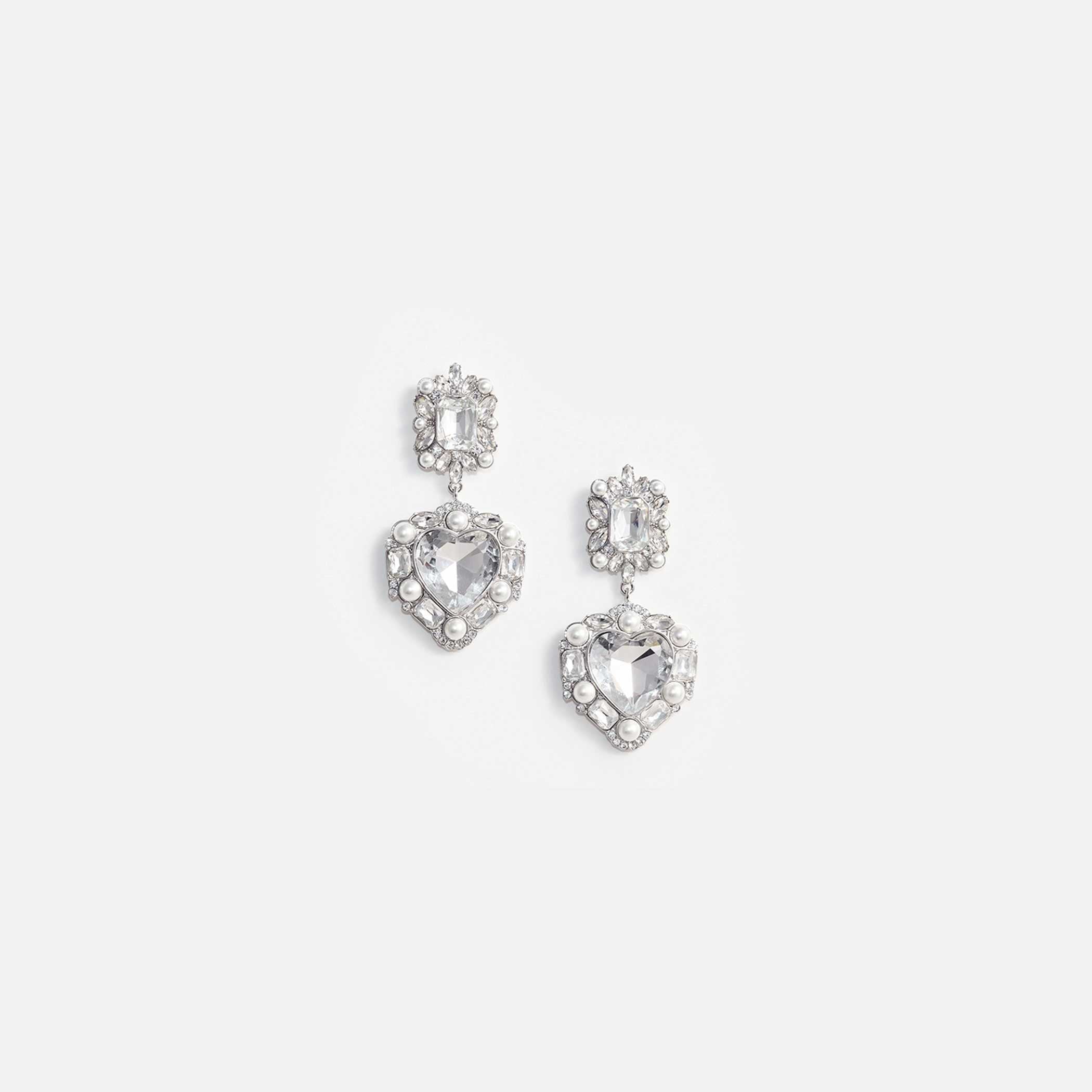 SELF-PORTRAIT_ELLIS-ROSCH__Crystal Pearl Tiered Heart Earrings