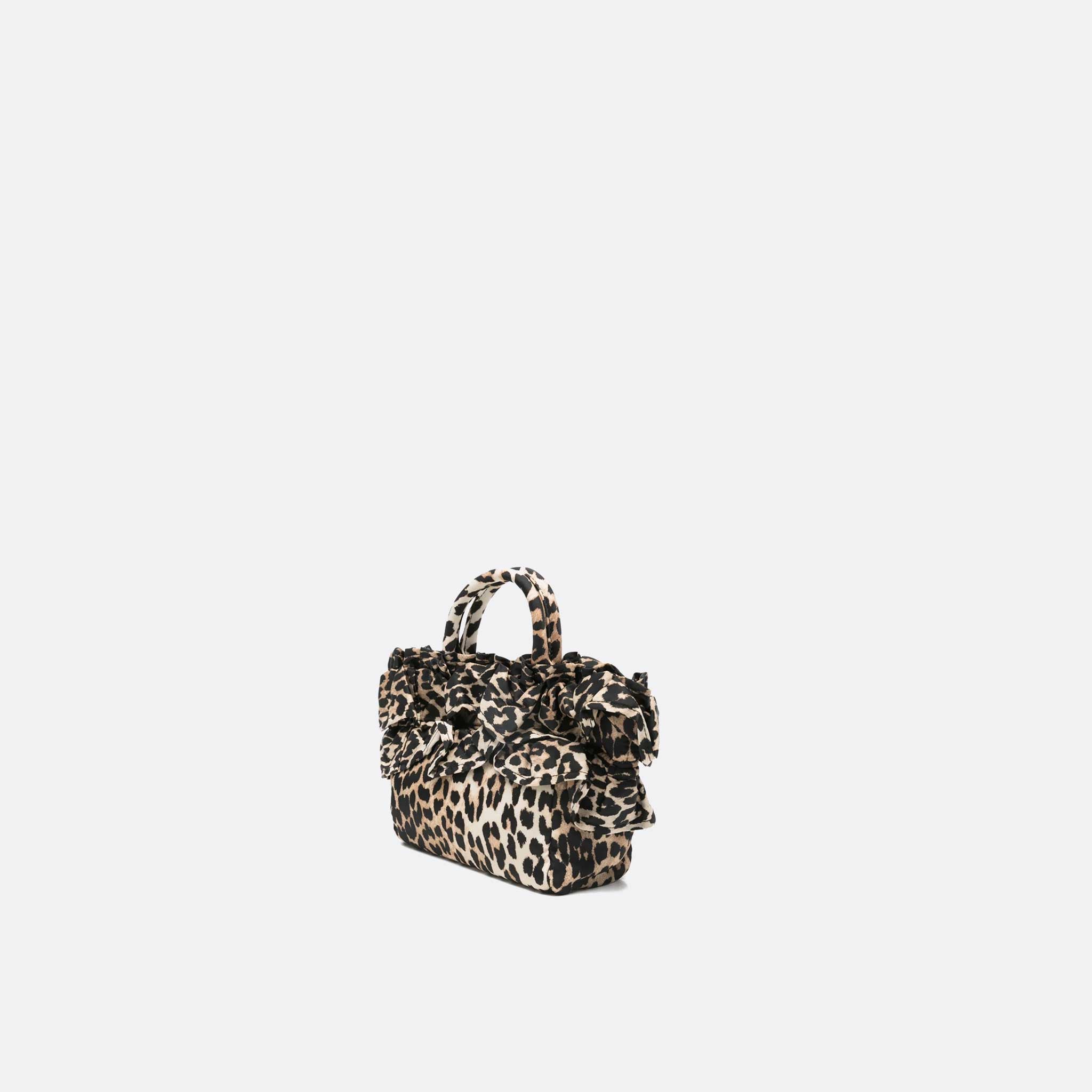 The Mini Shopper Ruffle Print Bag from Ganni